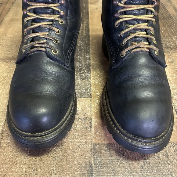 Red Wing 2930 Black Plain Toe Ice Cutter Lace Up Work Boots Mens 8 D - Picture 7 of 12